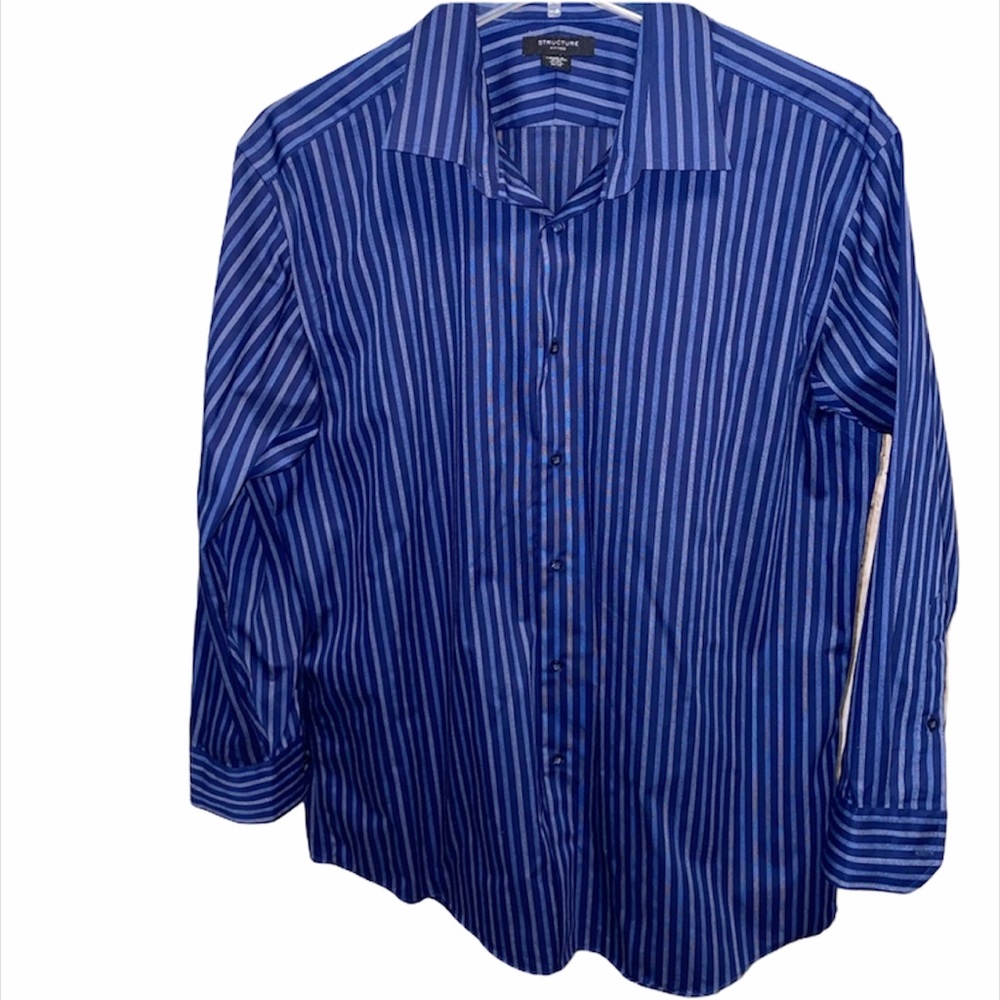 Men’s Stucture Shirt, fitted‎ like new,blue,size XL